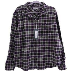 NEW Alpine Design Hike Midweight Flannel Shirt Navy Cream Timberland Plaid XL